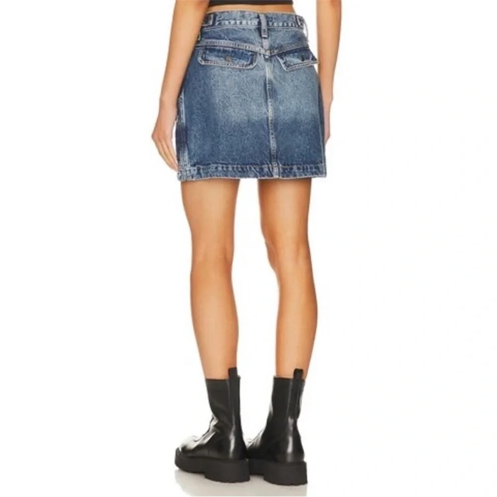Re/Done Racer Denim Cargo Mini Skirt Moto Speedway Size‎ 27